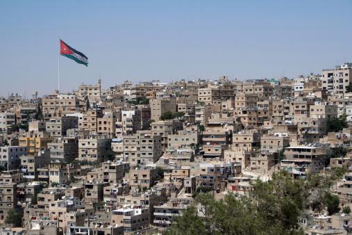 Flag over Amman, Jordan