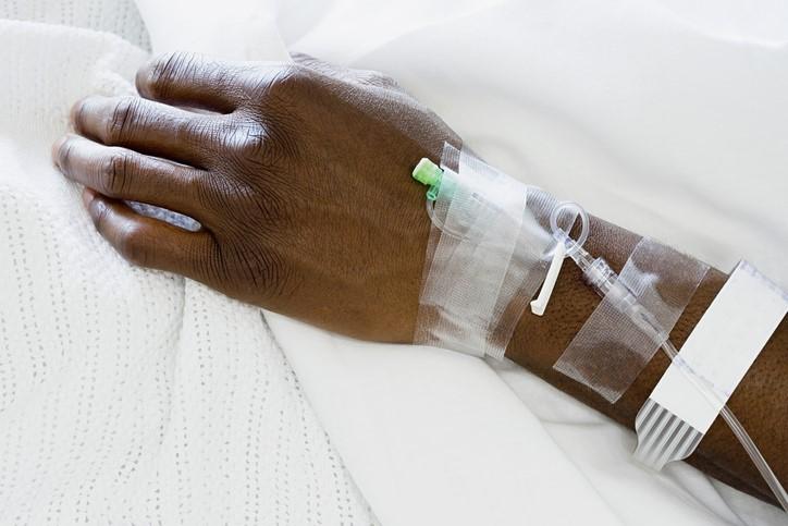Arm with IV drip