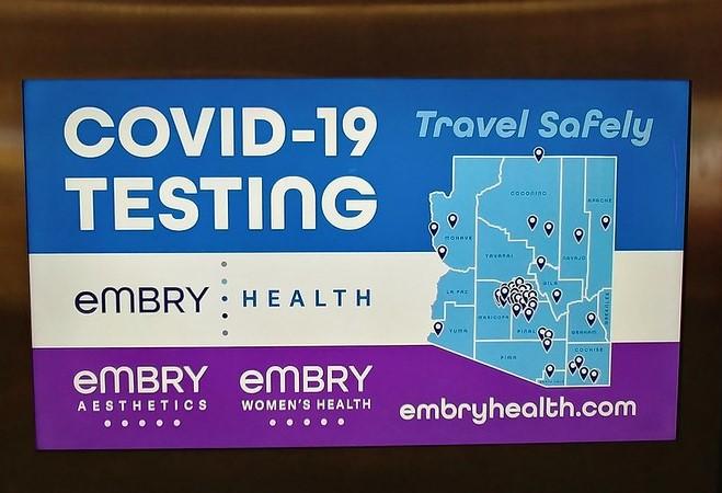 Arizona COVID testing sign
