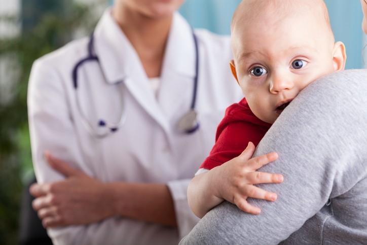 Baby boy in doctor's office