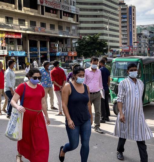 Mask wearers pandemic Bangladesh street