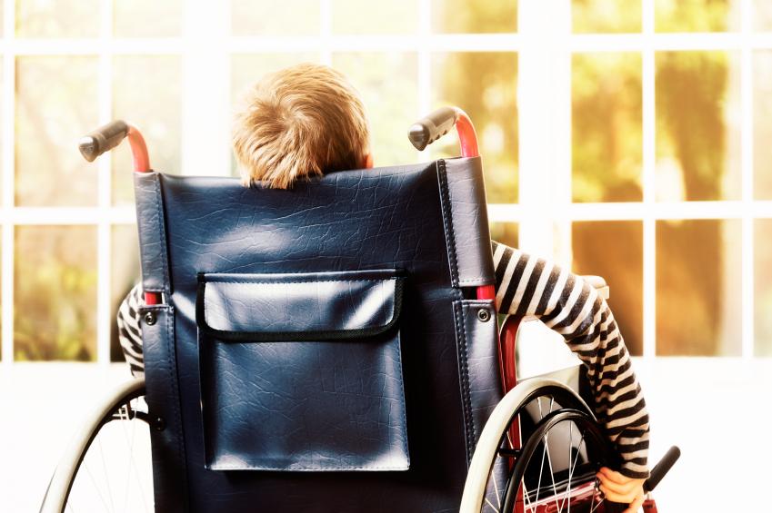 Boy in wheelchair