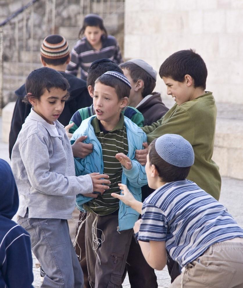 Boys playing in Jerusalem street