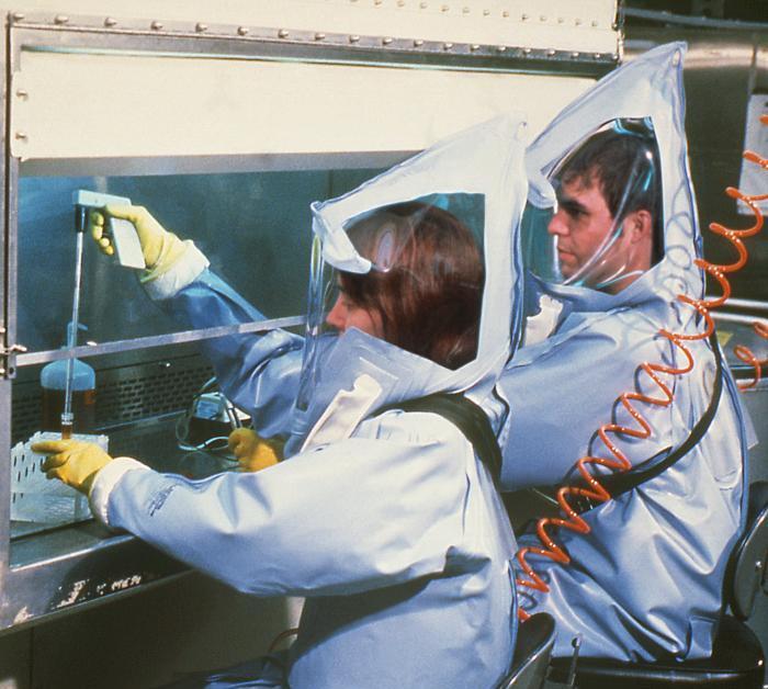 Lab workers