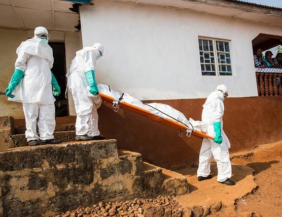 Burial team with stretcher
