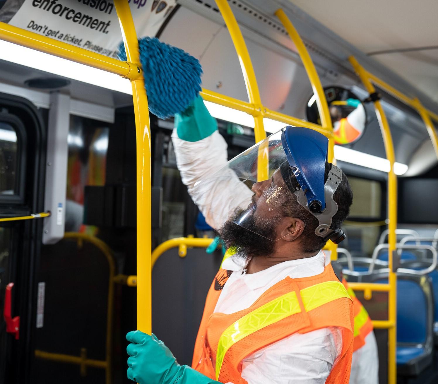 Bus disinfection wiping