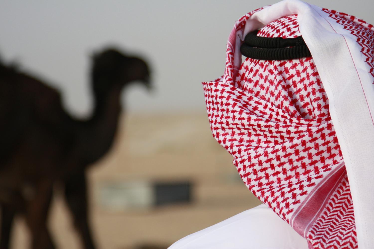 Saudi man and camel