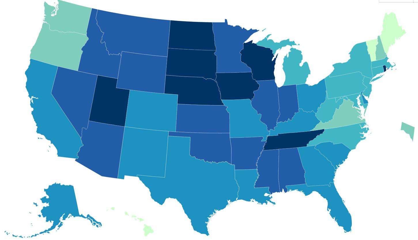 CDC US COVID-19 case map