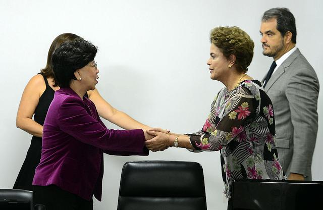 WHO's Margaret Chan and Brazil president Dilma Rousseff