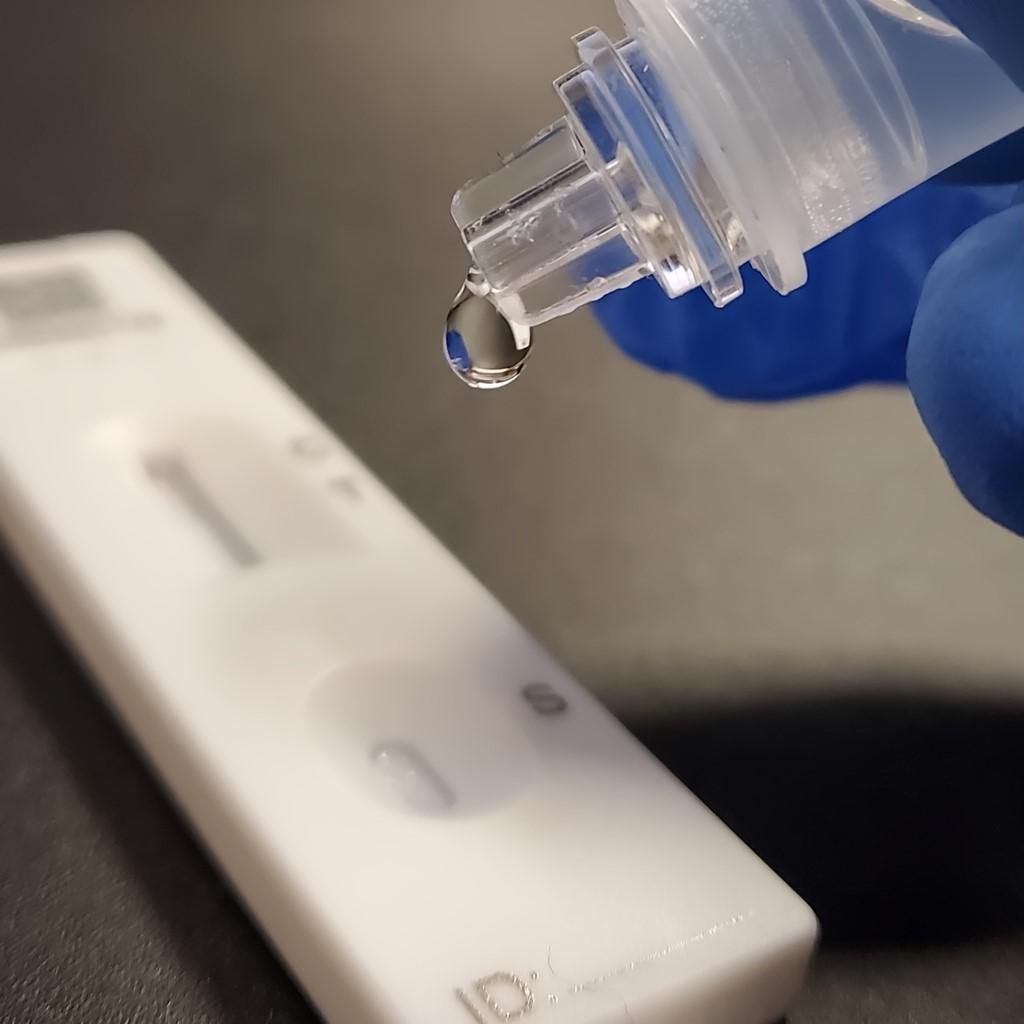 Close-up of COVID-19 rapid test