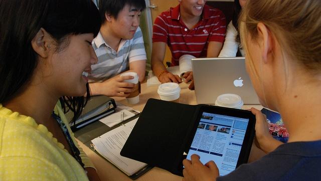 College students studying