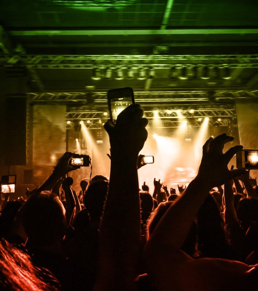 Concert crowd with smartphones