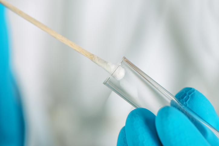 Cotton swab and test tube