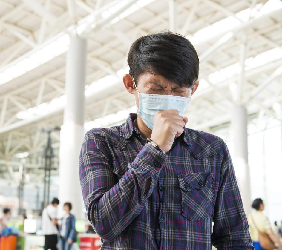 coughing with mask