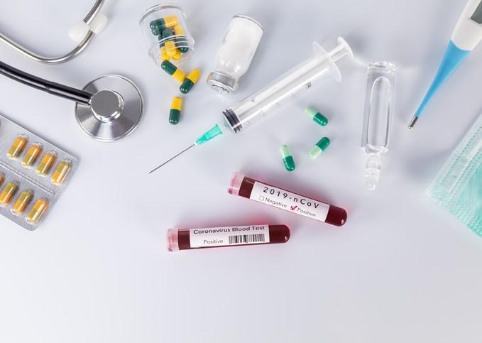 COVID-19 syringe, drugs, blood test, etc