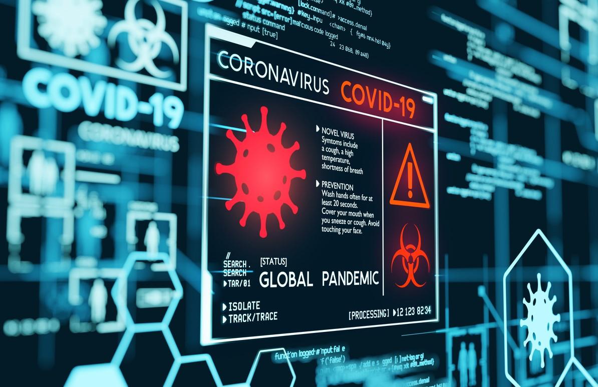 COVID-19 data on a screen