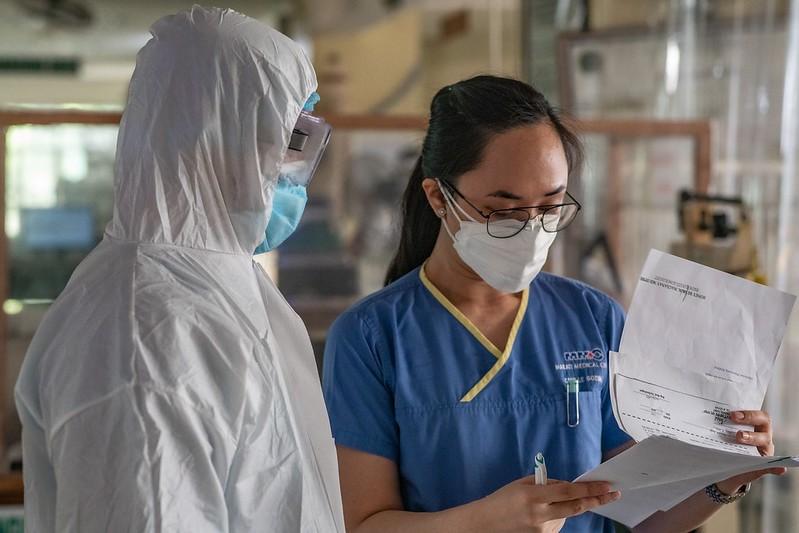 Health workers wearing PPE