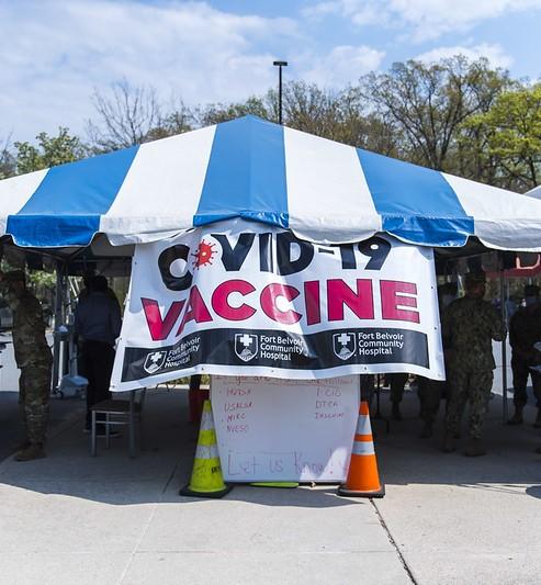 COVID vaccine tent