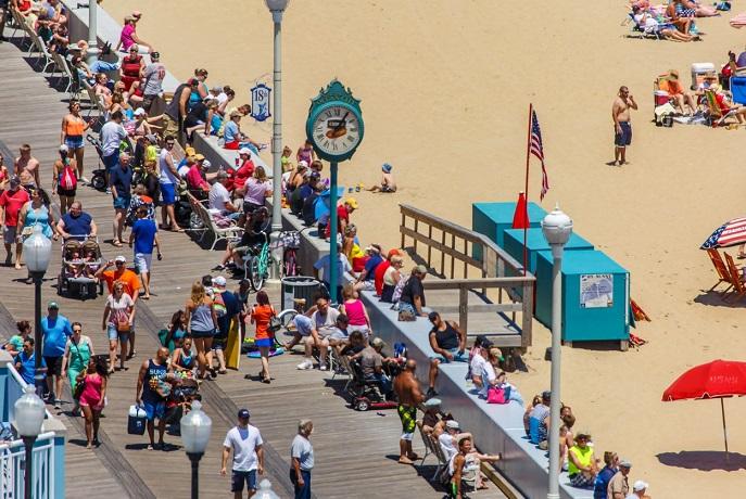 Crowded boardwalk, Ocean City, Maryland