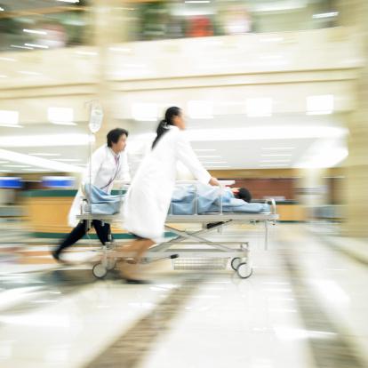 Rushing patient through hospital