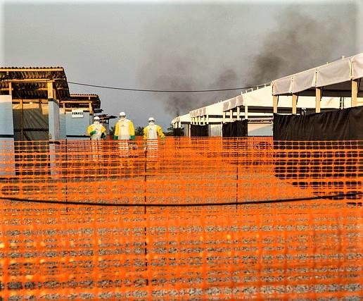 Ebola treatment center with smoke