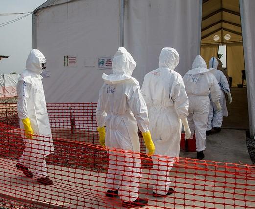 Healthcare workers at Ebola treatment unit
