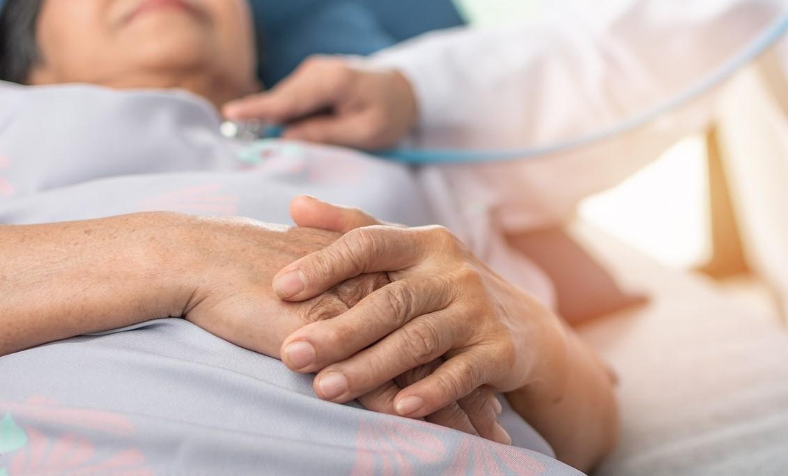 Elderly patient in hospital