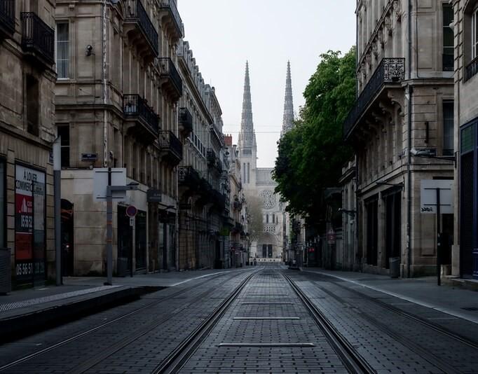 Empty street in France