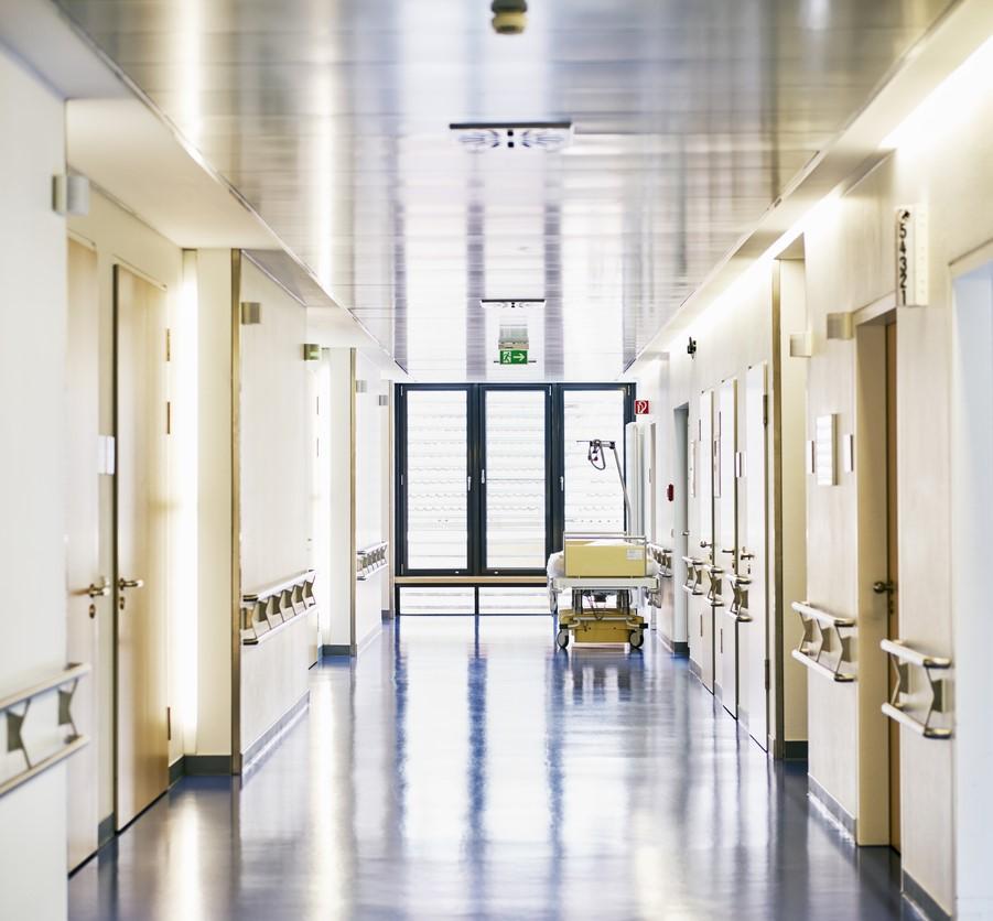 Empty hospital corridor