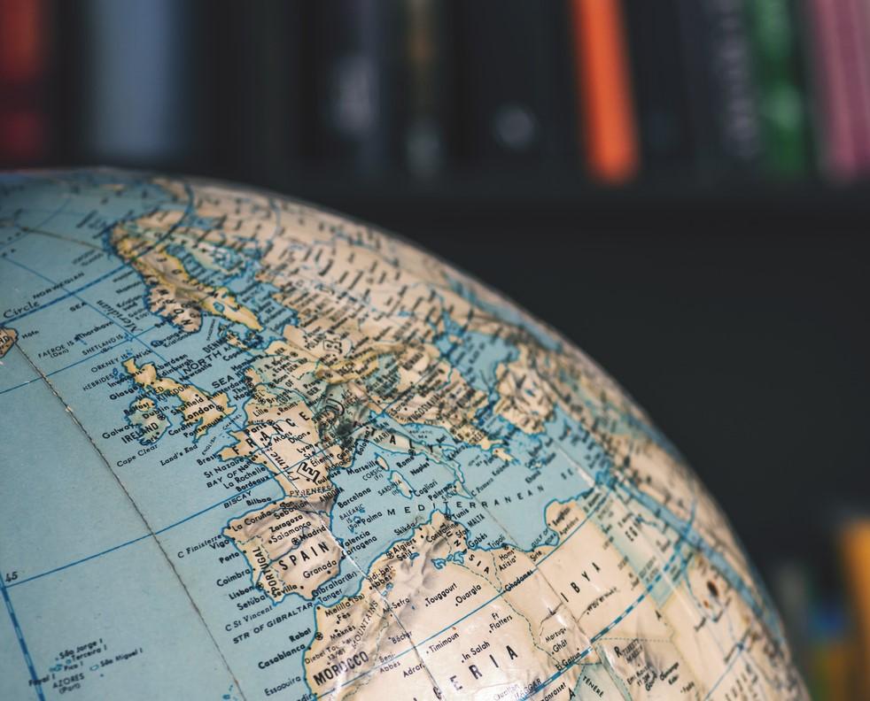 Europe on the globe