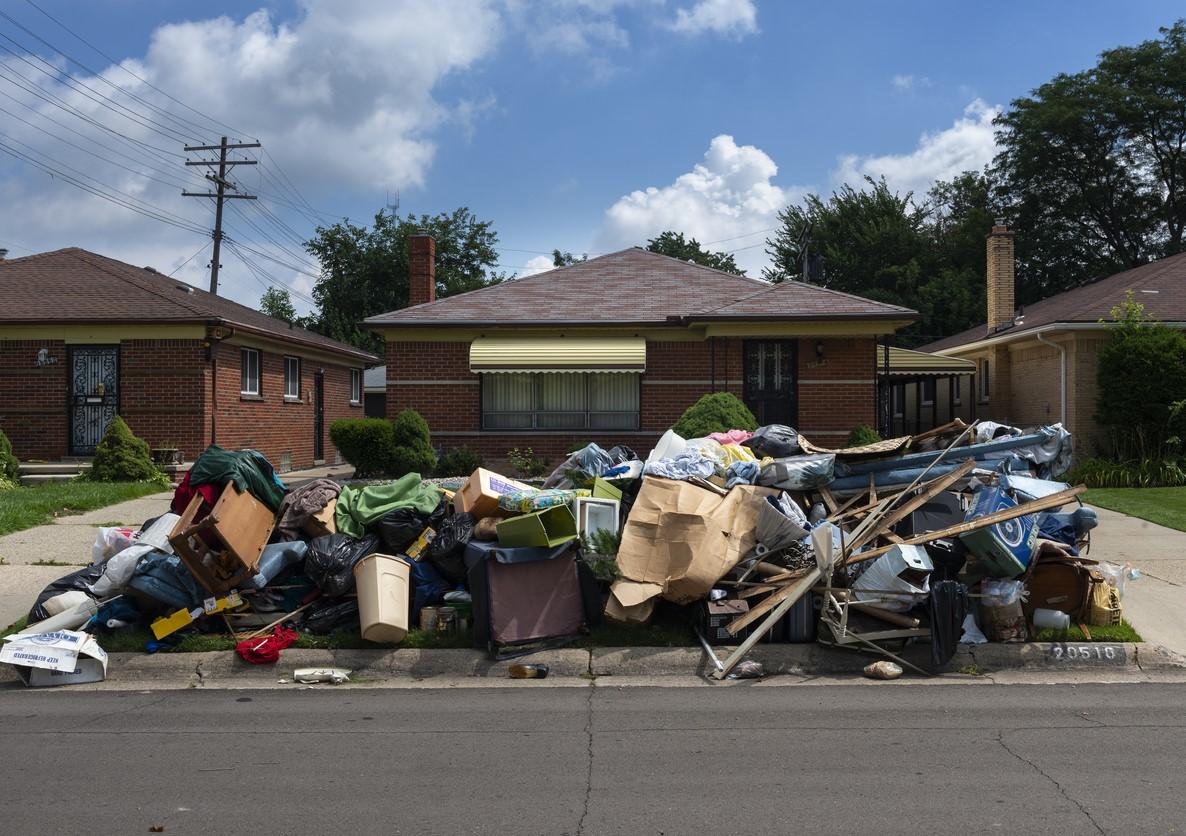 Eviction at suburban house