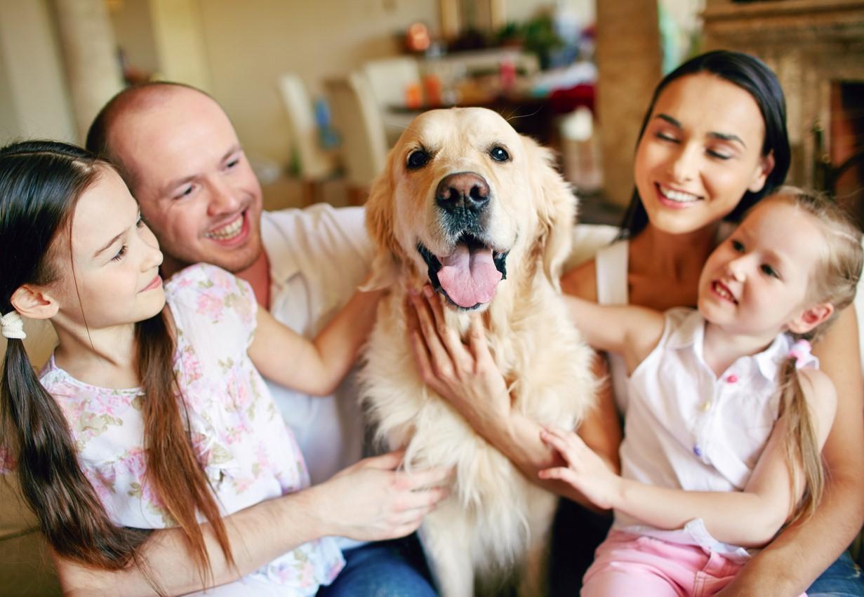 Family with dog