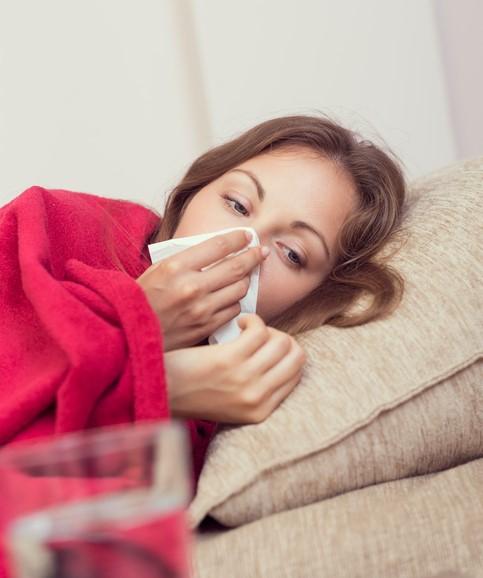 Woman with flu