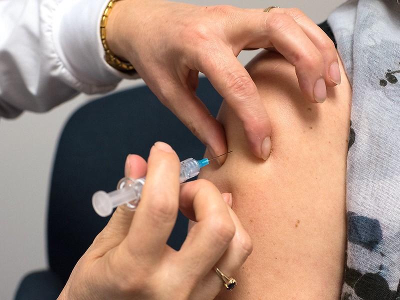 Flu shot in arm