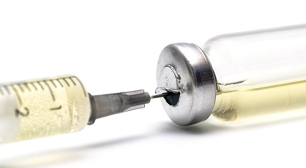 Flu vaccine syringe and vial