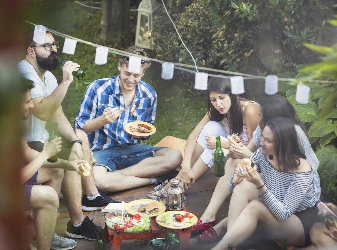 Young adults outdoor party