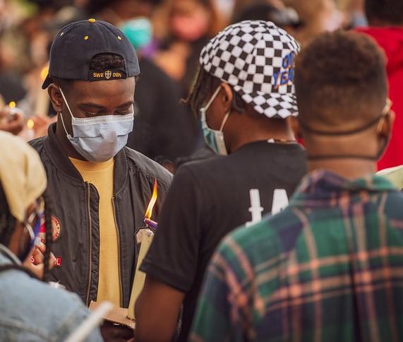 Black teens at vigil