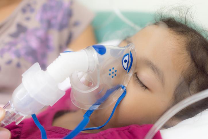 Hospitalized girl on oxygen
