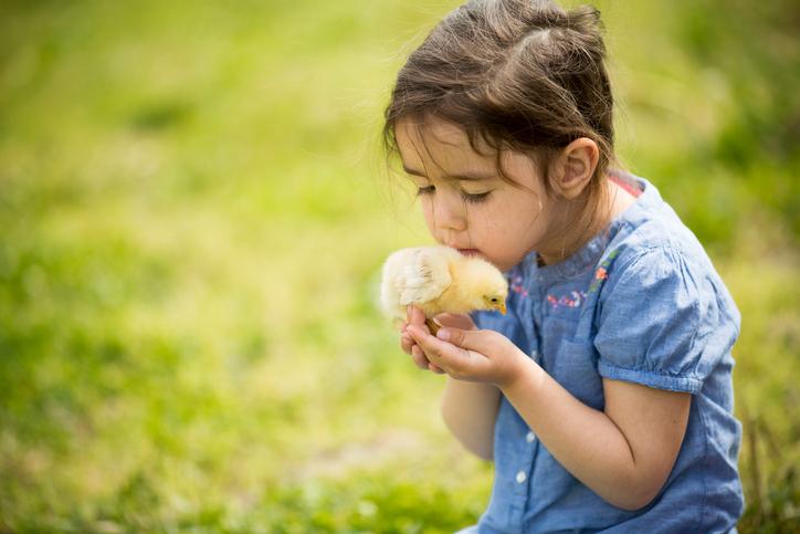 Girl with chick