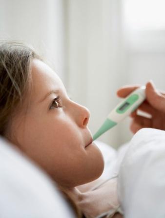 Girl with thermometer