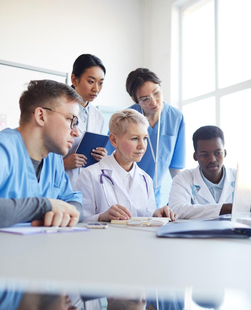 Group of doctors planning