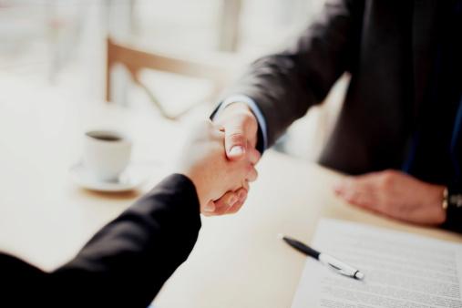 Two men shaking hands