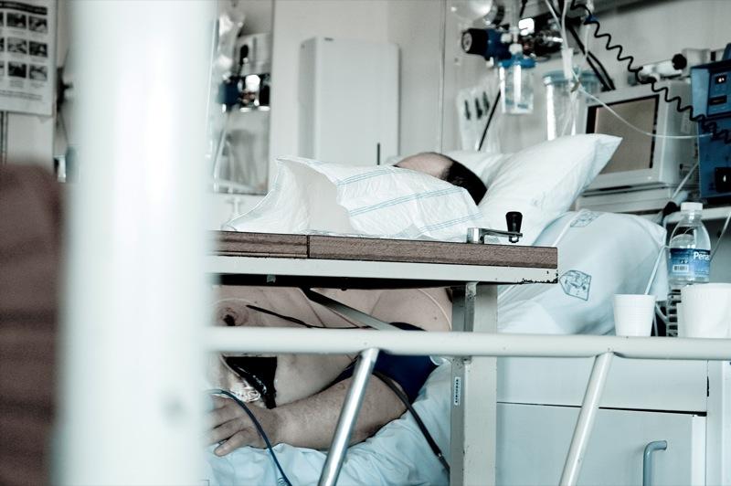 Hospital patient in bed