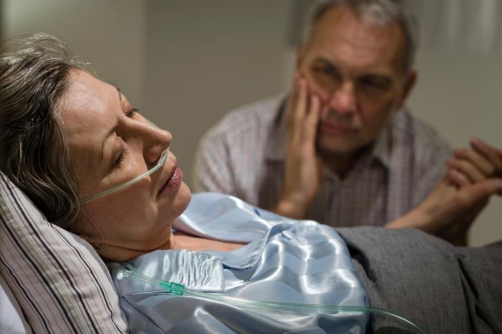 Older woman in hospital