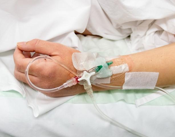 IV port in patient's arm