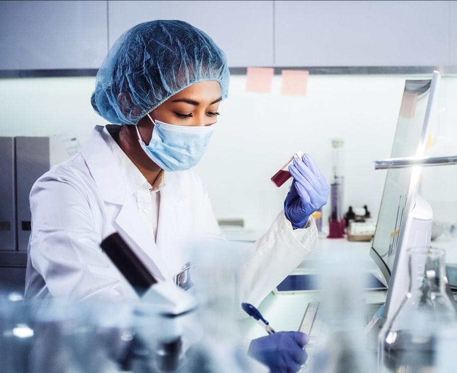 Lab technician conducting tests