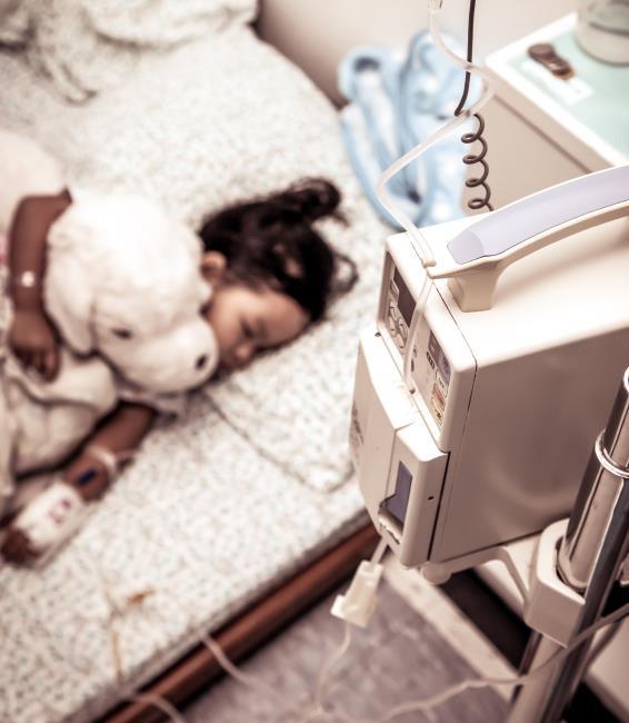 Little girl in hospital