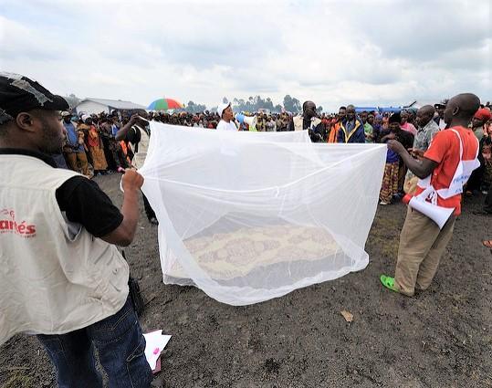 Malaria bed net demonstration