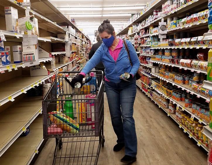 Masked shopper