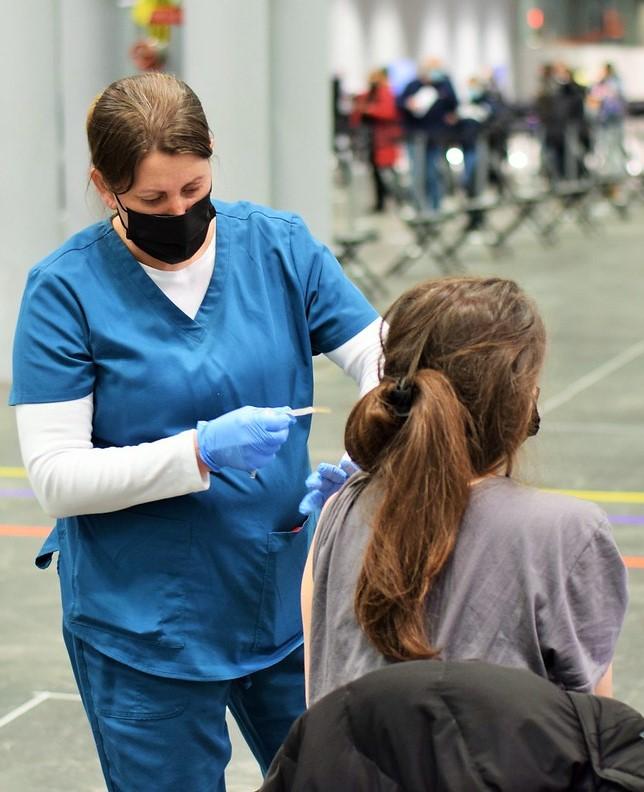 Mass COVID vaccination site